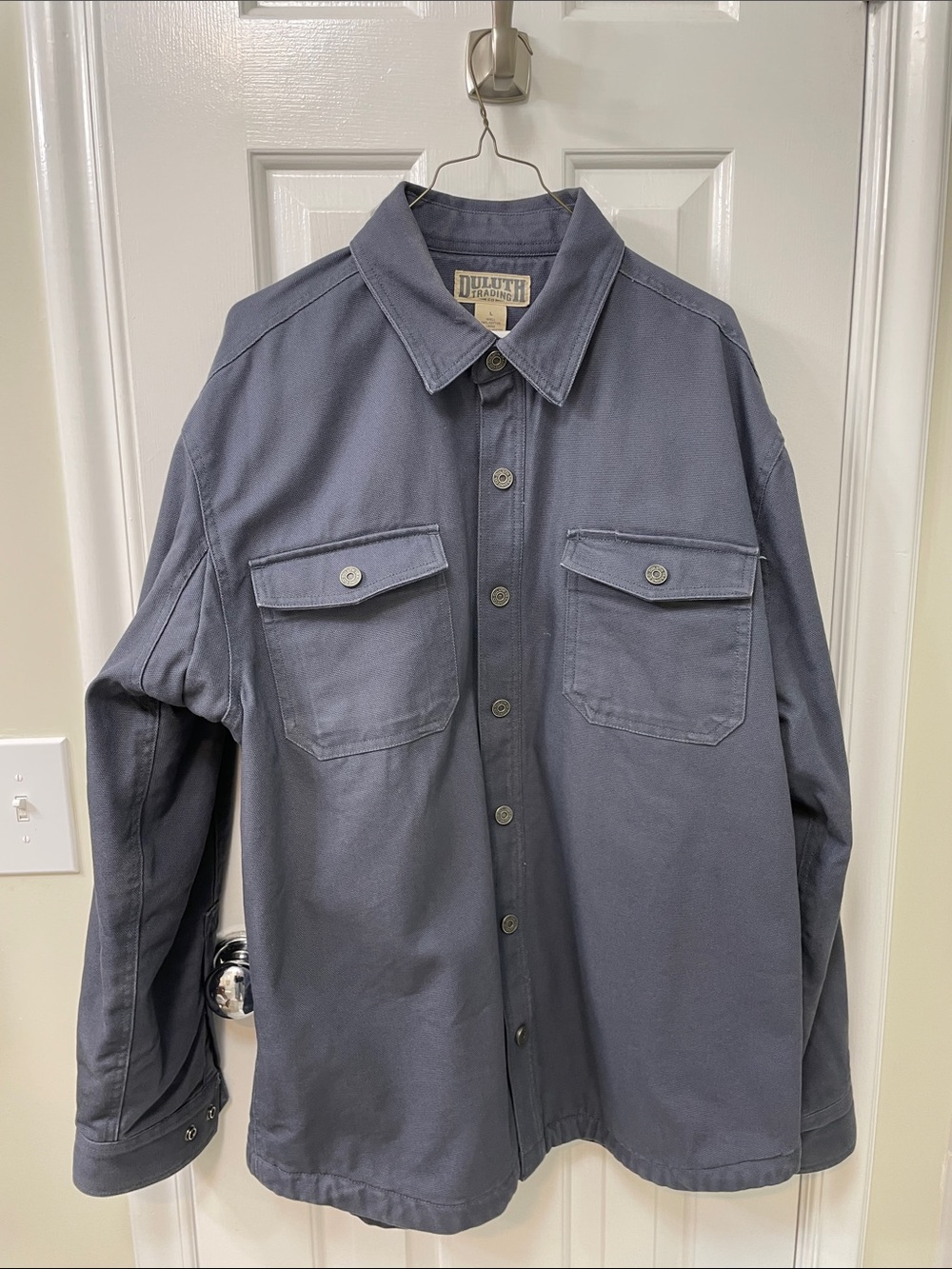 Duluth Trading Co. Slate Blue Work Shirt Jacket